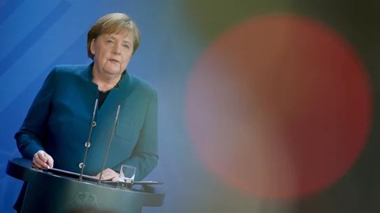 Ángela Merkel, durante una comparecencia Ángela Merkel, durante una comparecencia