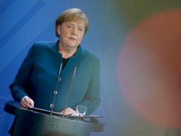 Ángela Merkel, durante una comparecencia