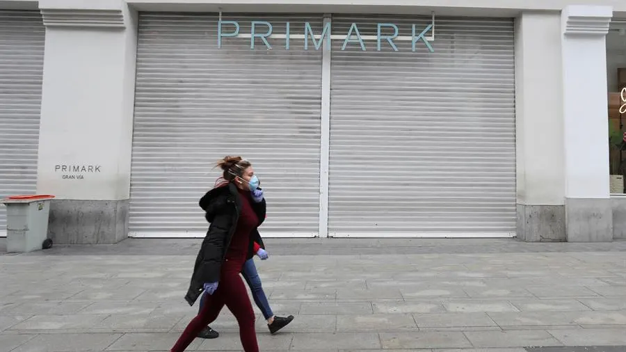 Fachada del Primark en la Gran Vía durante el estado de alarma