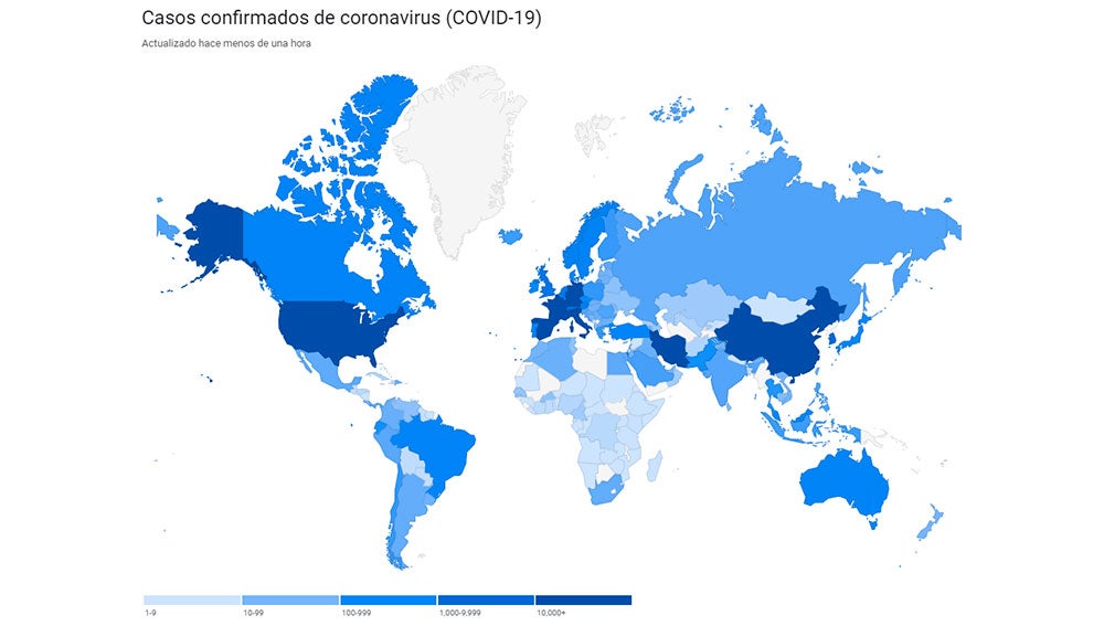 El mapa de evolución del COVID-19