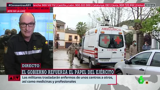 Martínez Meijide, jefe de la UME: "En la desinfección de residencias está ese componente de que estás cuidando a tus propios abuelos o padres" Martínez Meijide, jefe de la UME: "En la desinfección de residencias está ese componente de que estás cuidando a tus propios abuelos o padres"
