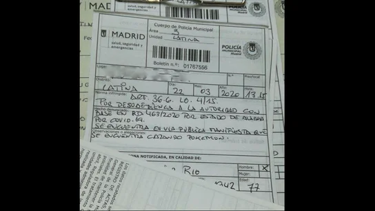 Multa impuesta al hombre de 77 años por quebrantar la cuarentena. Multa impuesta al hombre de 77 años por quebrantar la cuarentena.