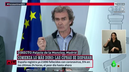Simón alerta de que la presión sobre los hospitales y UCI irá "mas allá del momento en que se controle la transmisión" Simón alerta de que la presión sobre los hospitales y UCI irá "mas allá del momento en que se controle la transmisión"