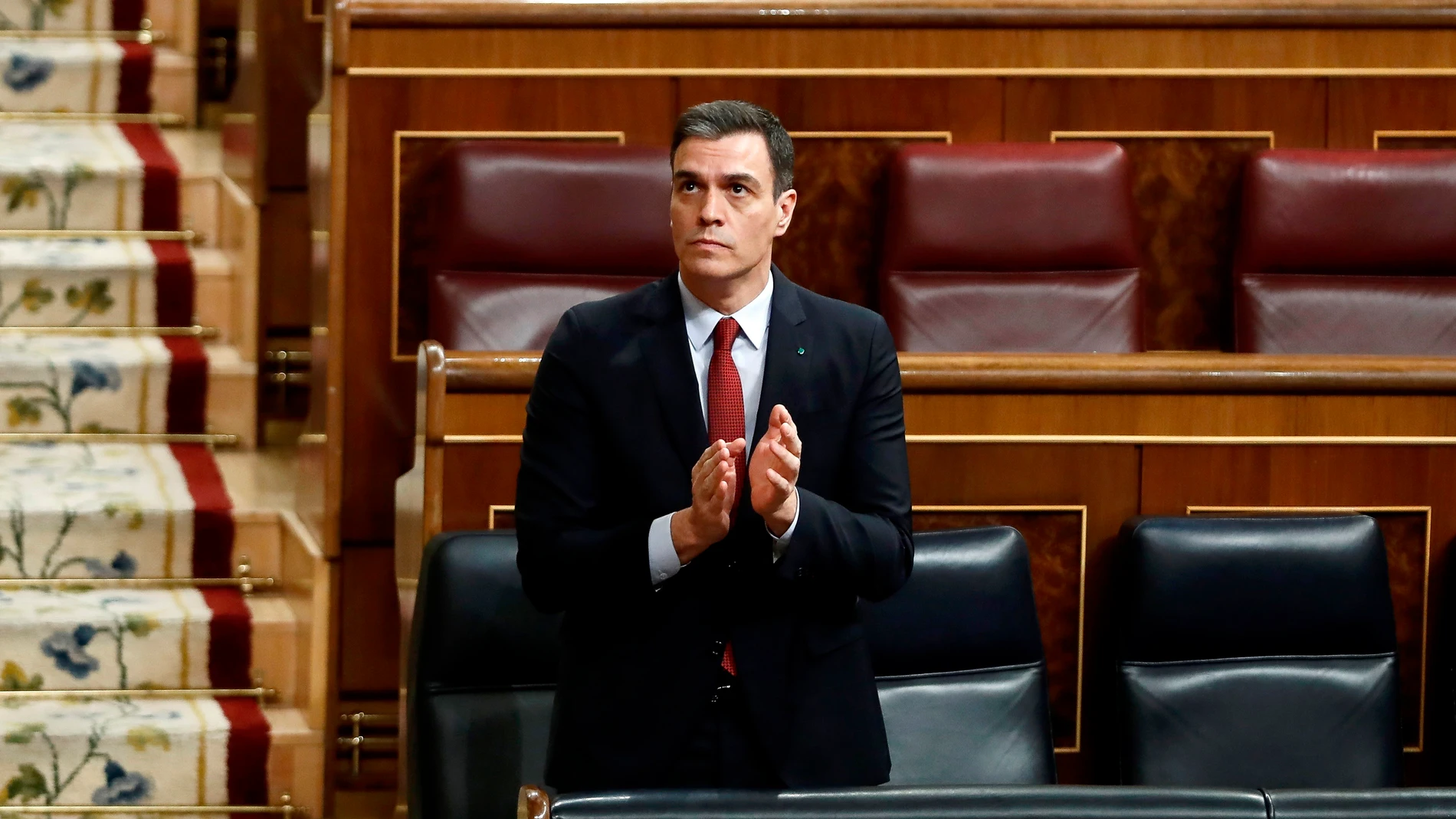 Pedro Sánchez, durante la votación de la prórroga del Estado de Alarma