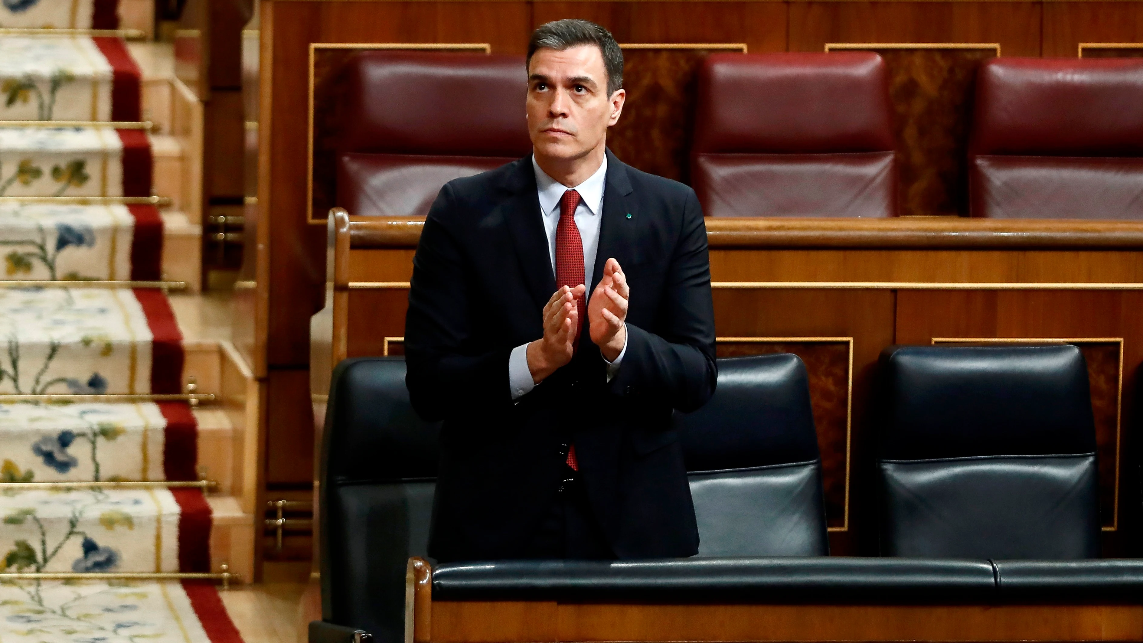 Pedro Sánchez, durante la votación de la prórroga del Estado de Alarma