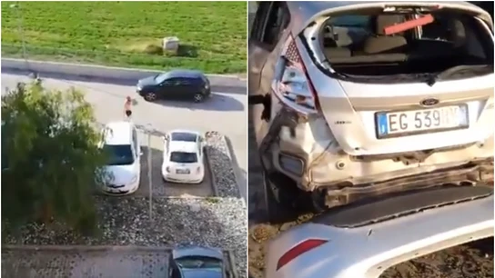 Un 'runner' destroza un coche a martillazos Un 'runner' destroza un coche a martillazos