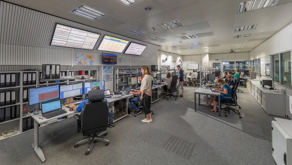 Sala de control de los satélites Sentinel. 