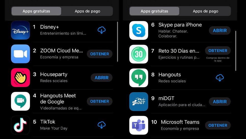 Top 10 de apps más descargadas para iPhone