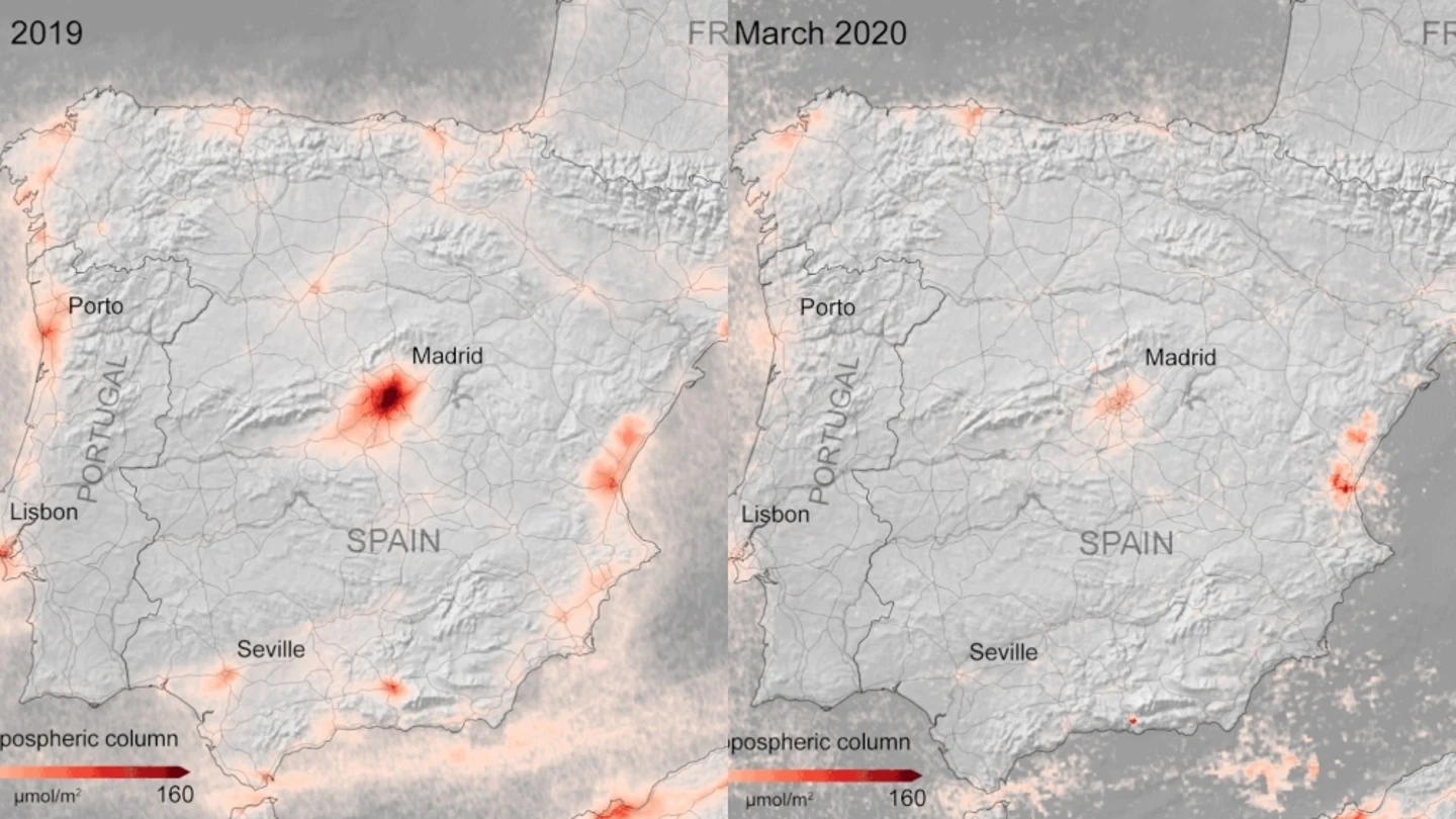 Los niveles de contaminación en nuestro país en el mismo período de 2019 y 2020 Los niveles de contaminación en nuestro país en el mismo período de 2019 y 2020