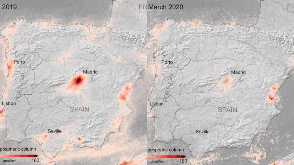 Los niveles de contaminación en nuestro país en el mismo período de 2019 y 2020