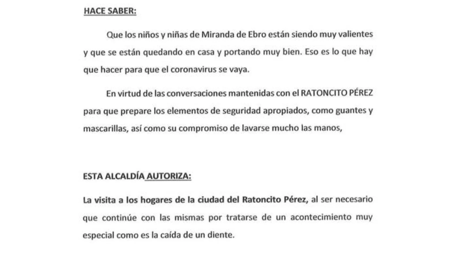 Bando del Ayuntamiento de Miranda de Ebro