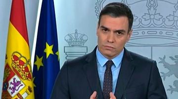 Pedro Sánchez, durante su comparecencia de este sábado