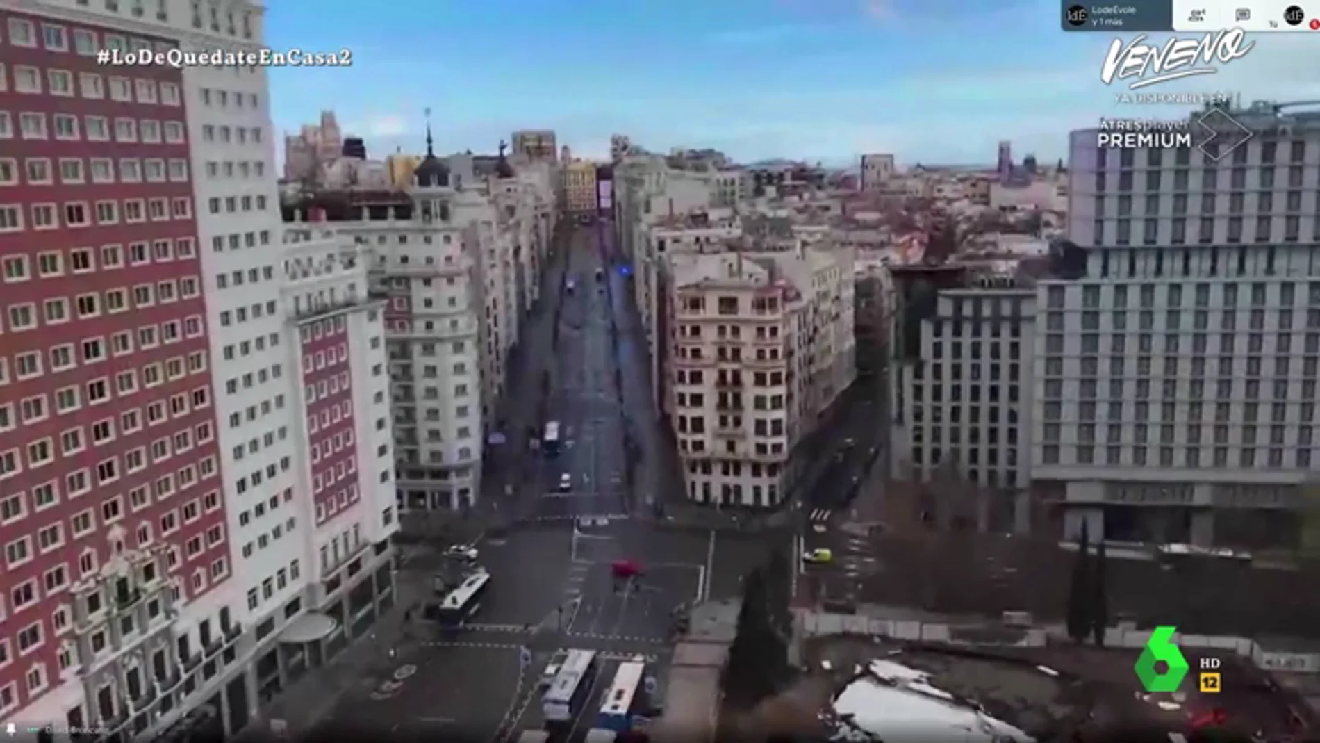 Las sorprendentes vistas desde la casa de David Broncano reflejan el vacío de Madrid en plena cuarentena: "Mira el cielo, esto es la hostia"