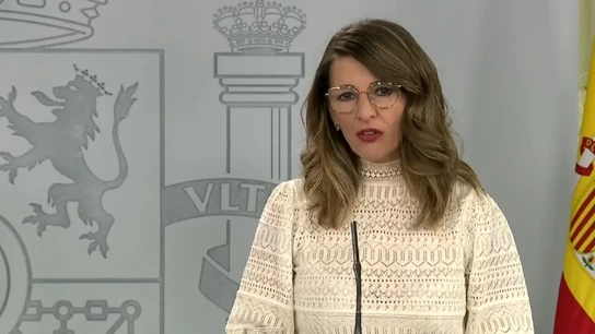 Imagen de archivo de la ministra de Trabajo, Yolanda Díaz Yolanda Díaz tras el Consejo de Ministros extraordinario