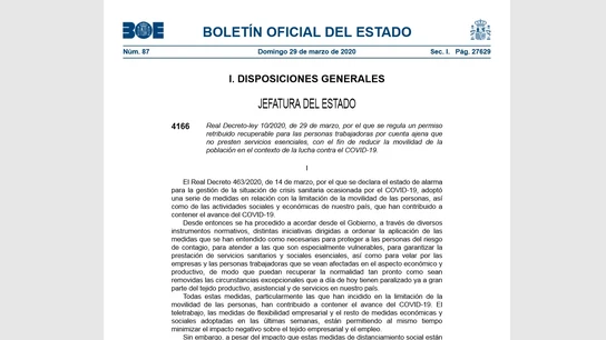 Boe con las actividades esenciales Boe con las actividades esenciales