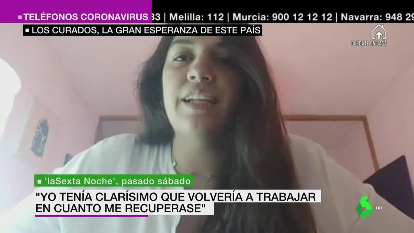 María del Mar, una enfermera recuperada tras sufrir coronavirus. María del Mar, una enfermera recuperada tras sufrir coronavirus.