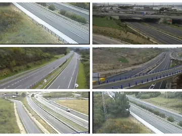Collage de las carreteras en estado de alarma Collage de las carreteras en estado de alarma