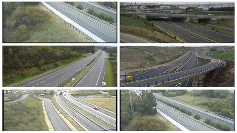 Collage de las carreteras en estado de alarma Collage de las carreteras en estado de alarma