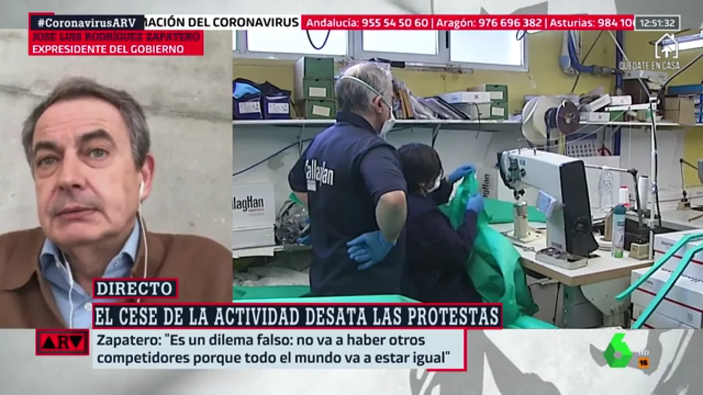 Zapatero, sobre el cese de la actividad no esencial: "Para que la economía se recupere, tenemos que controlar la pandemia" Zapatero, sobre el cese de la actividad no esencial: "Para que la economía se recupere, tenemos que controlar la pandemia"