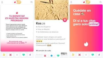 Mensajes sobre la pandemia por coronavirus en Tinder