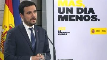  El ministro de Consumo Alberto Garzón, durante una rueda de prensa