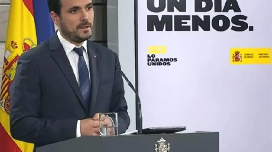  El ministro de Consumo Alberto Garzón, durante una rueda de prensa