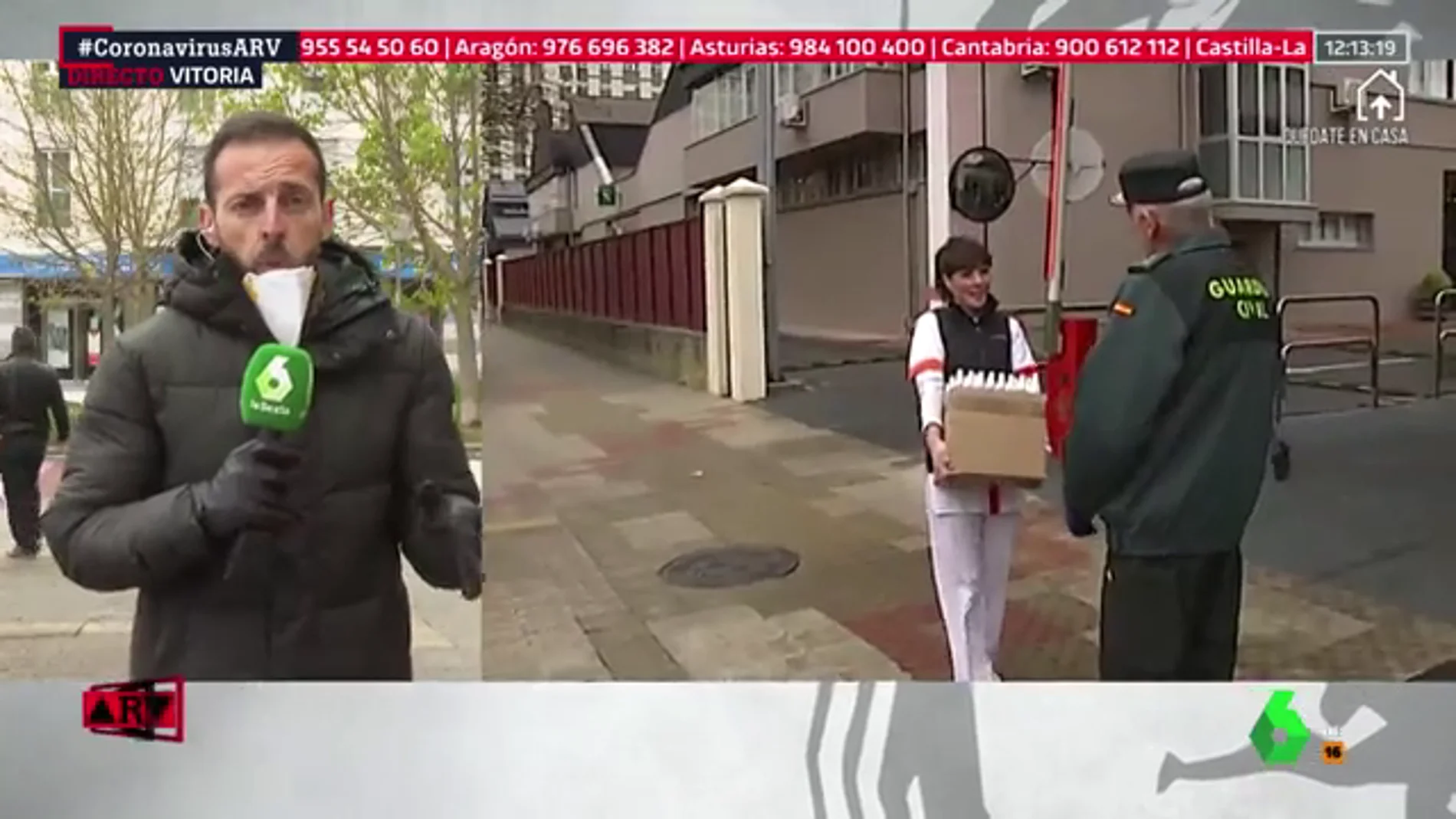 Los comercios de Sansomendi (Vitoria) donan mascarillas y geles a la Guardia Civil