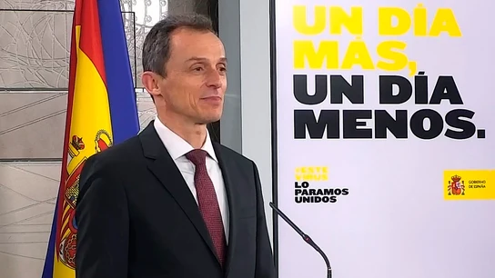 Pedro Duque, durante la comparecencia de prensa Pedro Duque, durante la comparecencia de prensa