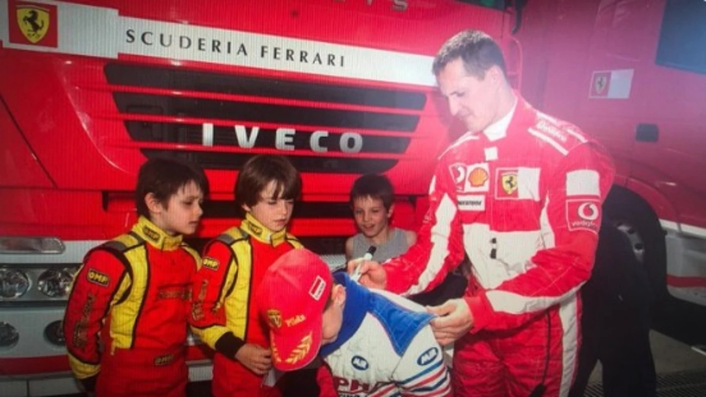 Charles Leclerc y Michael Schumcher Charles Leclerc y Michael Schumcher