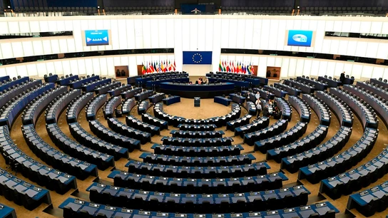 La sala plenaria del Parlamento Europeo, en Estrasburgo La sala plenaria del Parlamento Europeo, en Estrasburgo