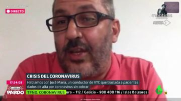 José María, un conductor de VTC que se ofreció para el traslado gratuito de sanitarios 