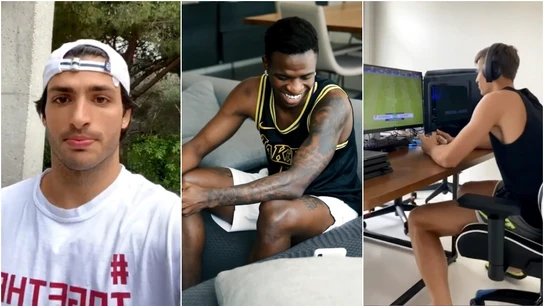 Carlos Sainz, Vinicius y Marcos Llorente Carlos Sainz, Vinicius y Marcos Llorente