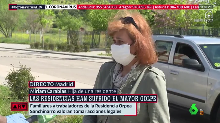Miriam, hija de una usuaria de la Residencia Orpea de Sanchinarro