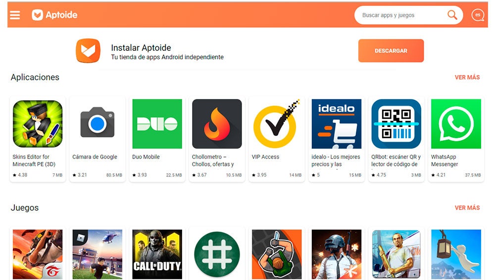 La tienda de Aptoide
