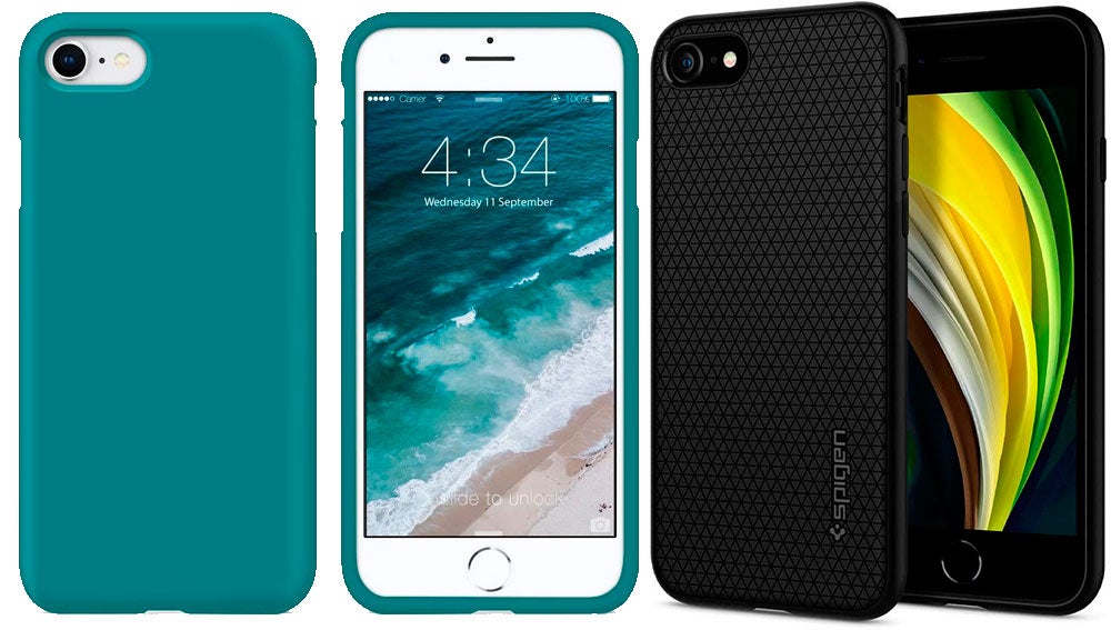 Funda de silicona verde y TPU rígida