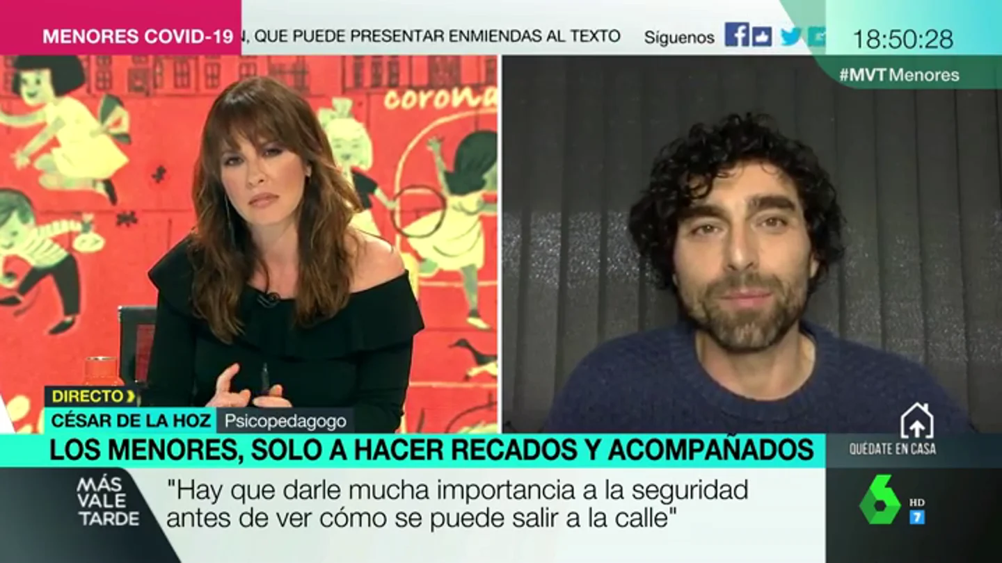 El psicólogo César de la Hoz insiste en la necesidad de confiar en los niños en la desescalada: "Lo saben hacer, tienen la información" El psicólogo César de la Hoz insiste en la necesidad de confiar en los niños en la desescalada: "Lo saben hacer, tienen la información"