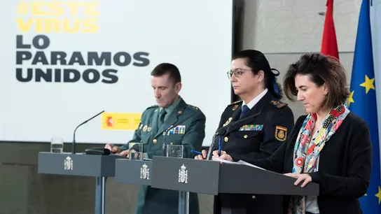 El jefe del Estado Mayor de la Guardia Civil en una de las comparecencias diarias El jefe del Estado Mayor de la Guardia Civil en una de las comparecencias diarias
