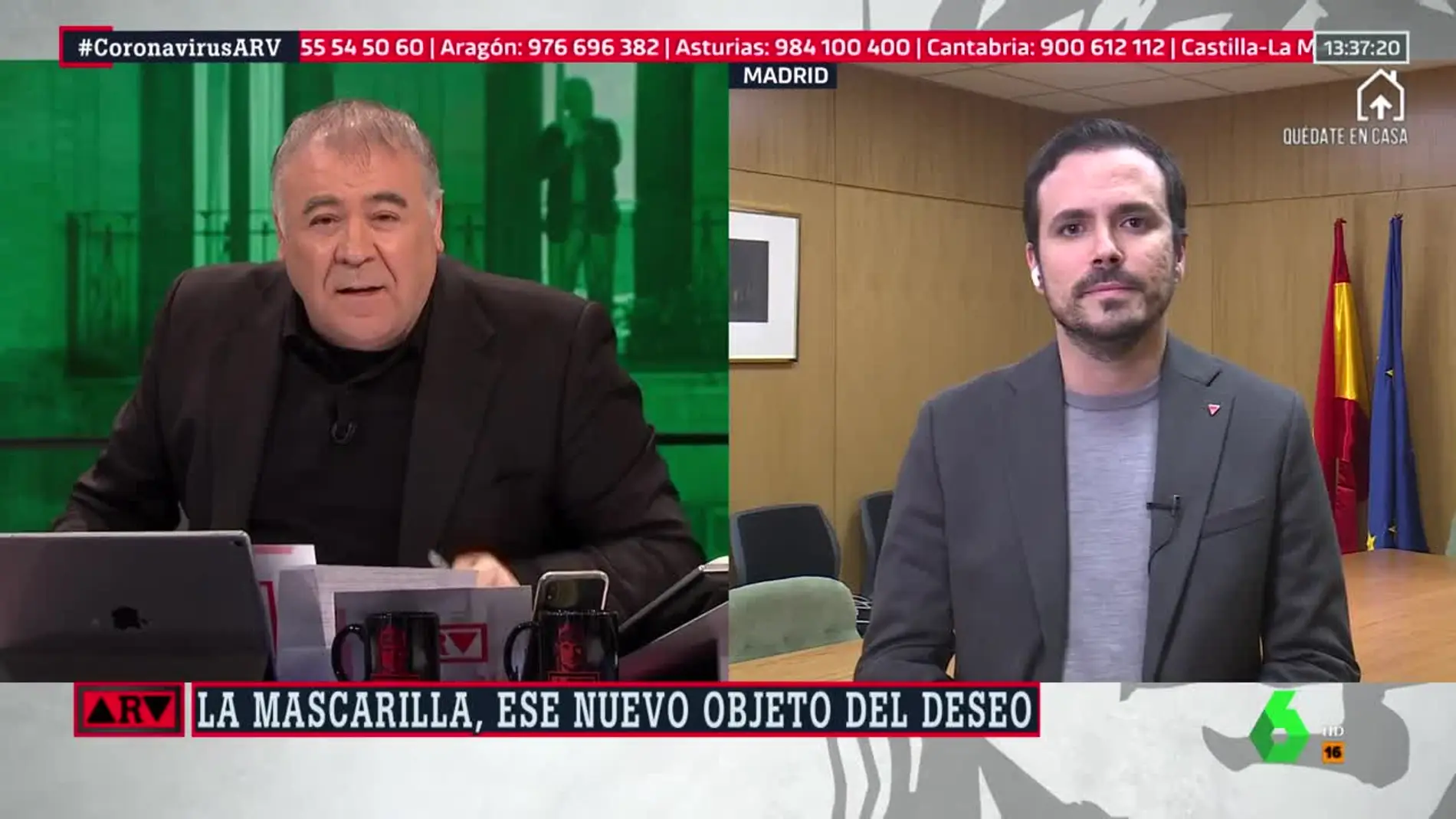 Al rojo vivo (21-04-20) Alberto Garzón asegura que serán los menores de 14 años quienes podrán salir de casa