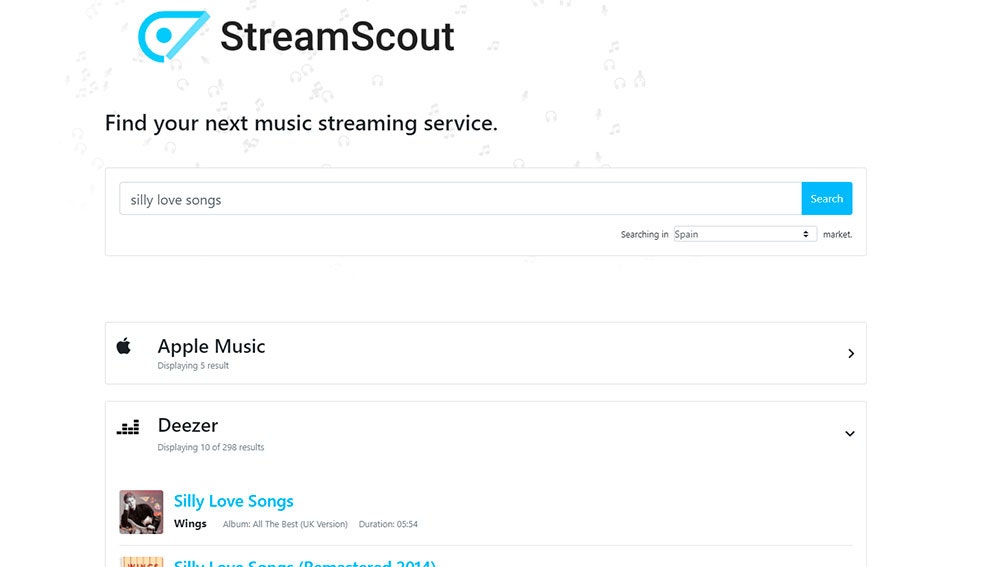 El motor de búsqueda StreamScout