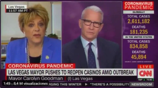 La alcaldesa Carolyn Goodman, en una entrevista en la CNN La alcaldesa Carolyn Goodman, en una entrevista en la CNN