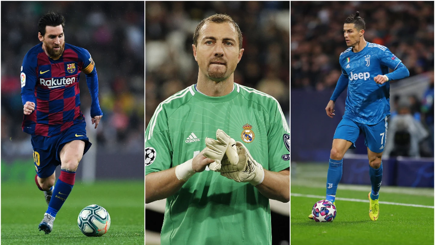 Leo Messi, Jerzy Dudek y Cristiano Ronaldo Leo Messi, Jerzy Dudek y Cristiano Ronaldo