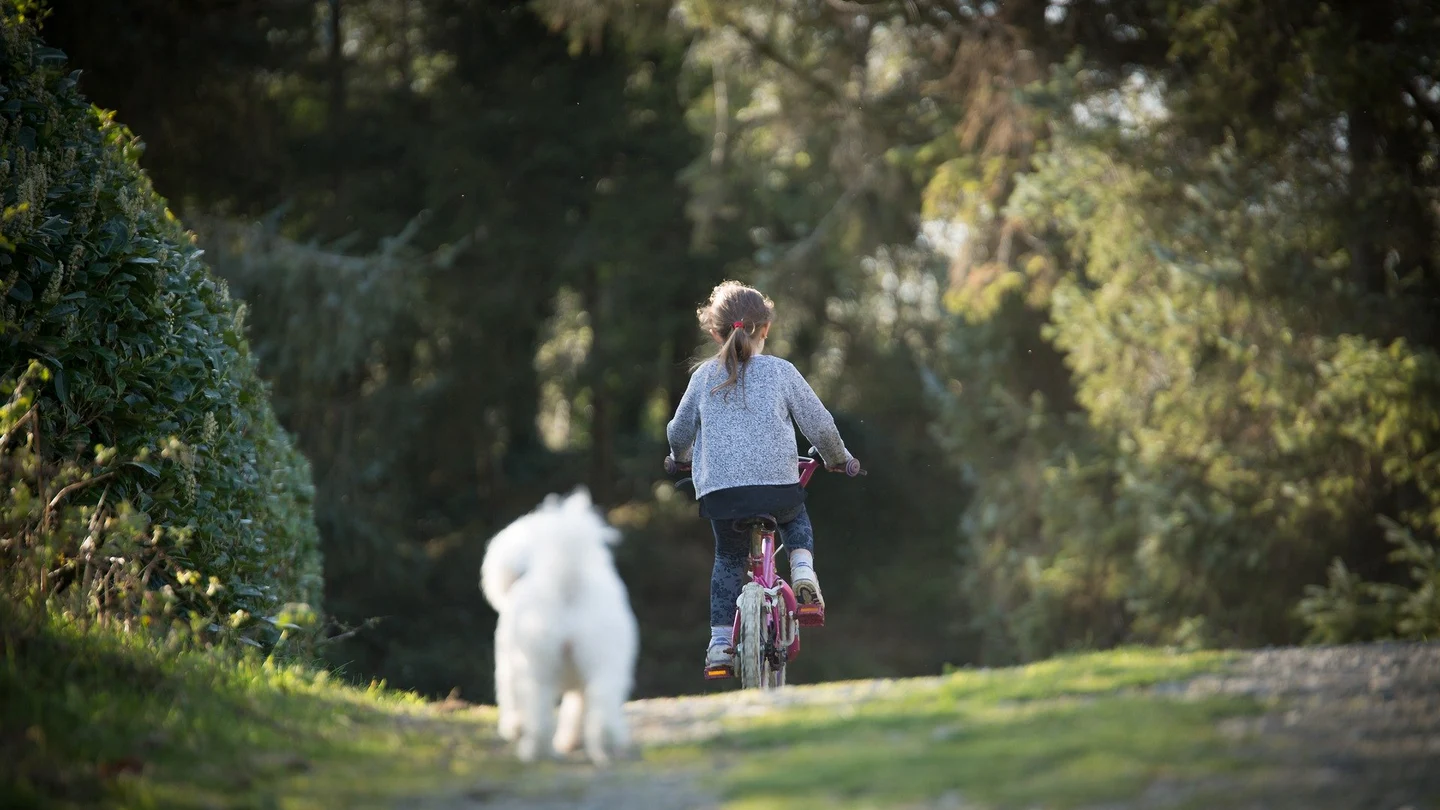 Una niña montando en bicicleta Salida niños