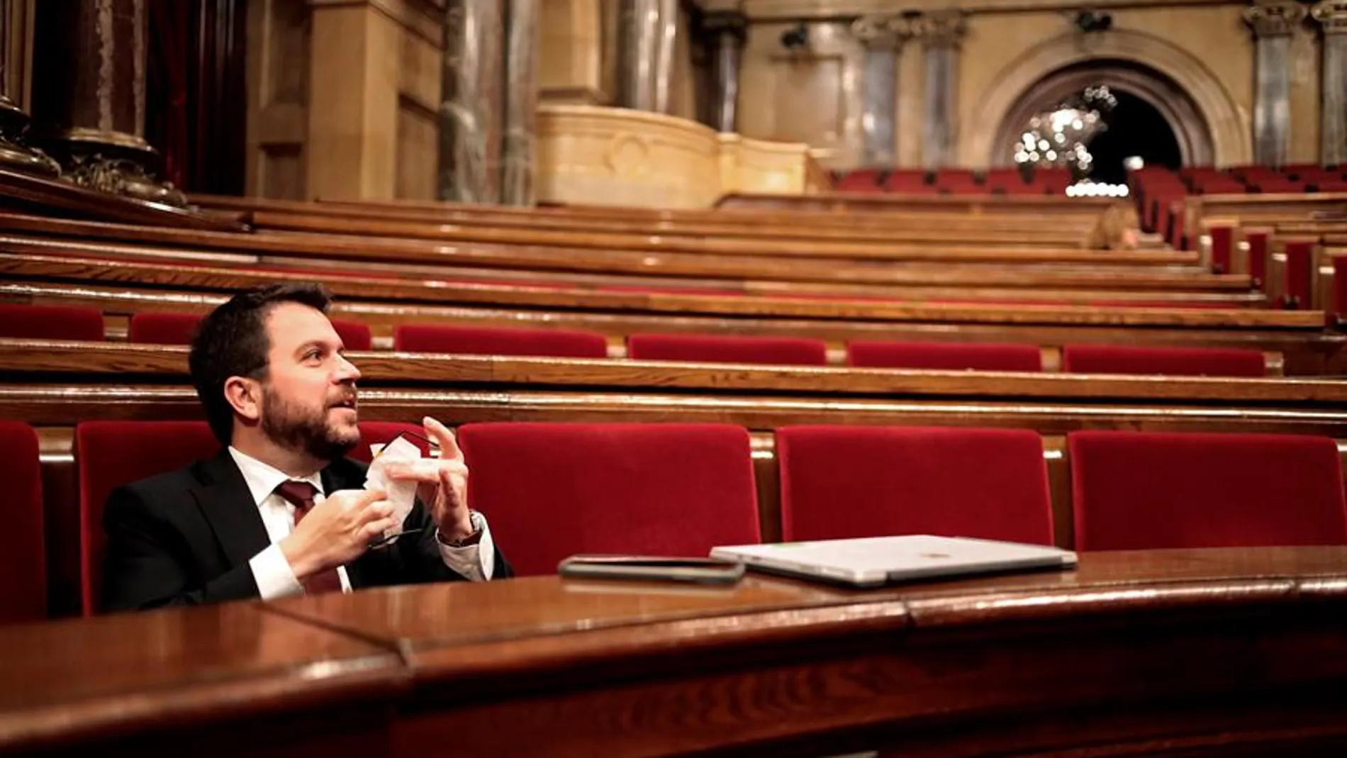 El vicepresident del Govern, Pere Aragonès, en el debate de los Presupuestos catalanes
