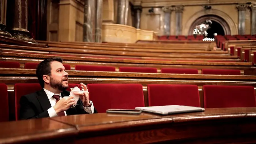 El vicepresident del Govern, Pere Aragonès, en el debate de los Presupuestos catalanes