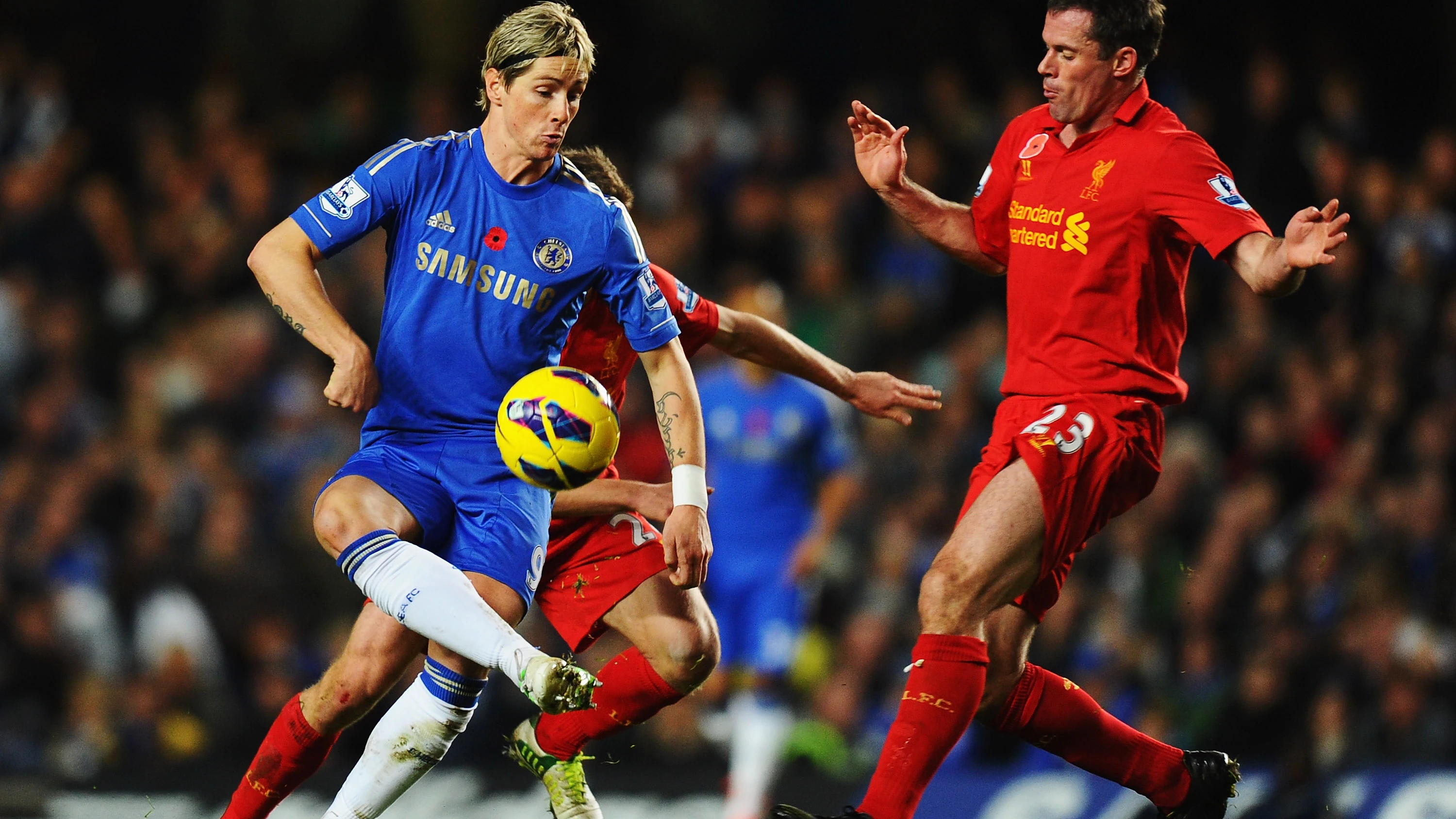 Fernado Torres y Jamie Carragher