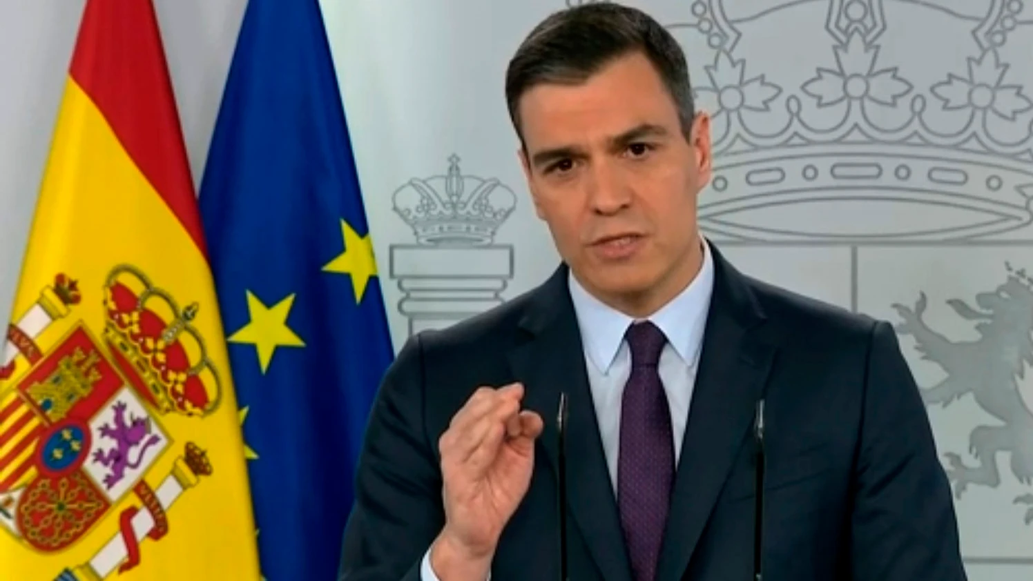 Pedro Sánchez, durante su comparecencia de este sábado