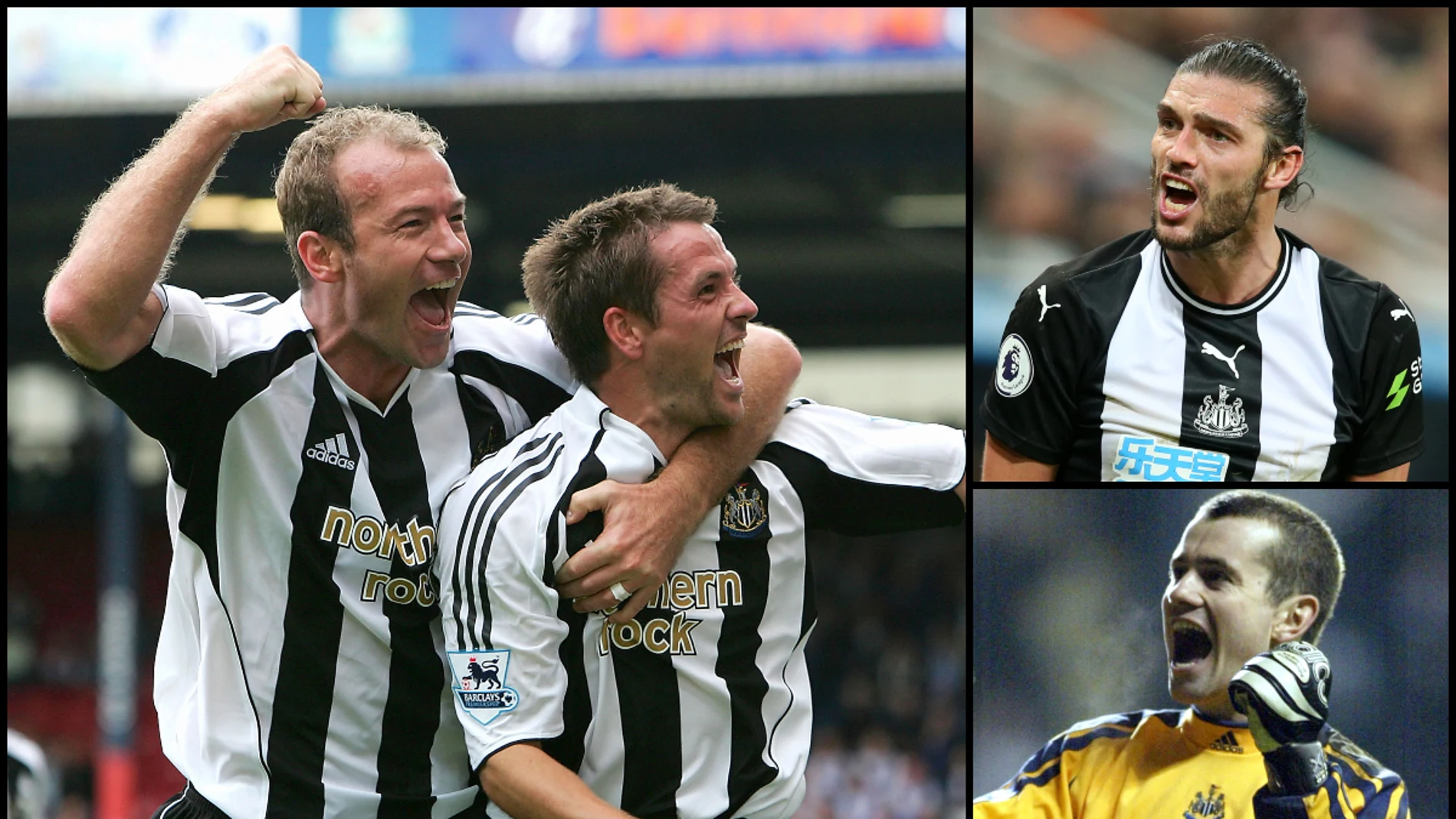 Varios jugadores históricos del Newcastle