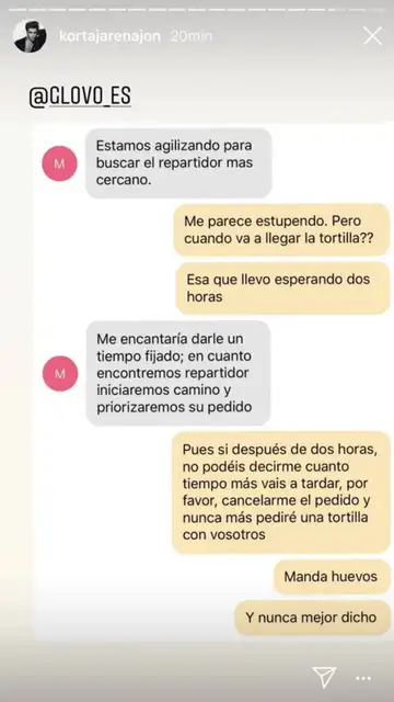 Conversación de Jon Kortajarena con la empresa Glovo Conversación de Jon Kortajarena con la empresa Glovo