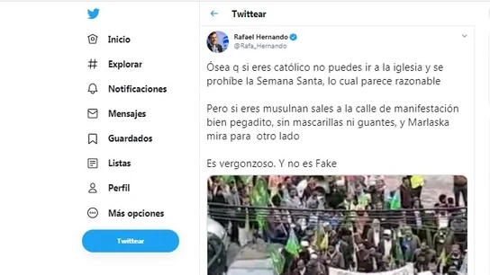 Rafael Hernando comparte un bulo en sus redes y asegura que "no es fake" Rafael Hernando comparte un bulo en sus redes y asegura que "no es fake"