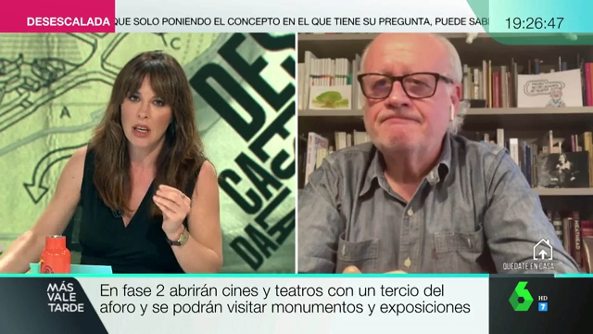 Mamen Mendizábal entrevista en Más Vale Tarde a Juan Echanove